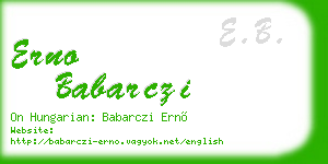 erno babarczi business card